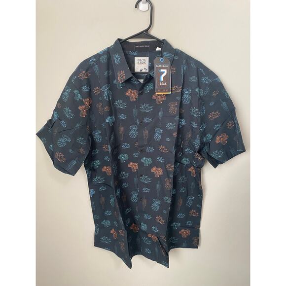 New BAJA LLAMA Neon Desert 7-SEAS Button Up Short Sleeve Shirt Size 2XL - Picture 2 of 4